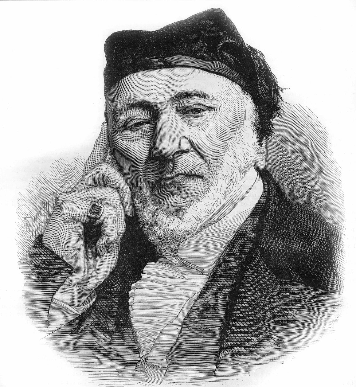 Portrét Sir Moses Montefiore (1784-1885) anglický bankéř a filantrop italského původu. rytina z roku 1885. od Unknown artist