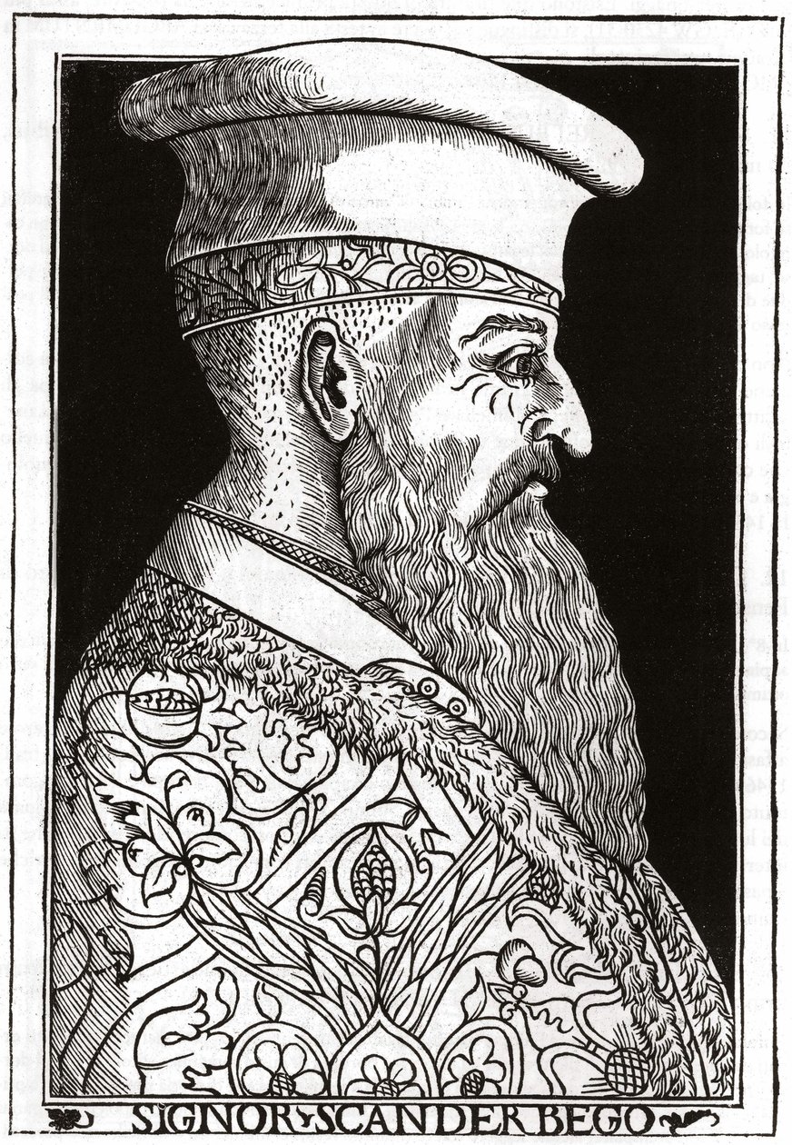Portrét Skanderbega (nebo Scanderbega) (1403 - 1468), albánský warman. od Unknown artist