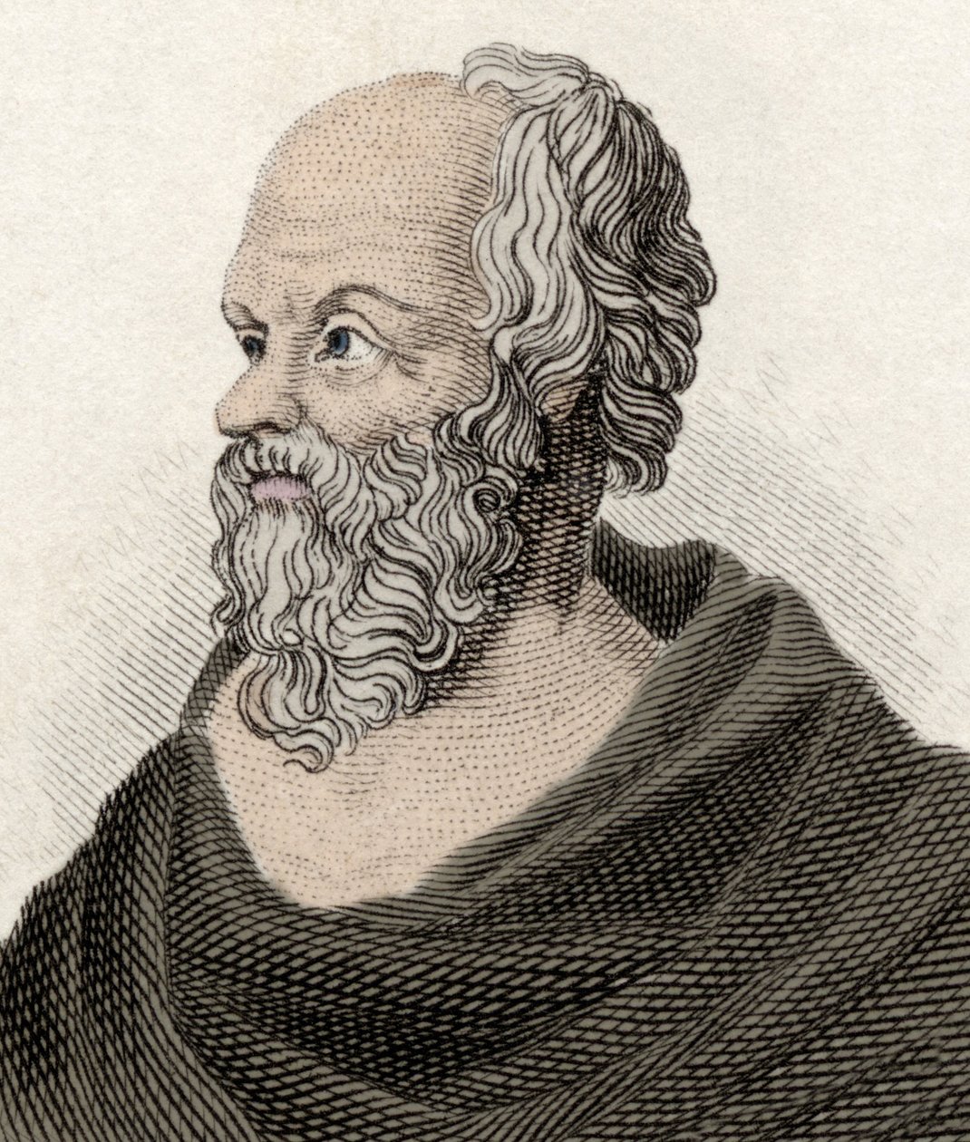 Portrét Sokrata (470-399 př. n. l.), řeckého filozofa. 19. století rytina. od Unknown artist
