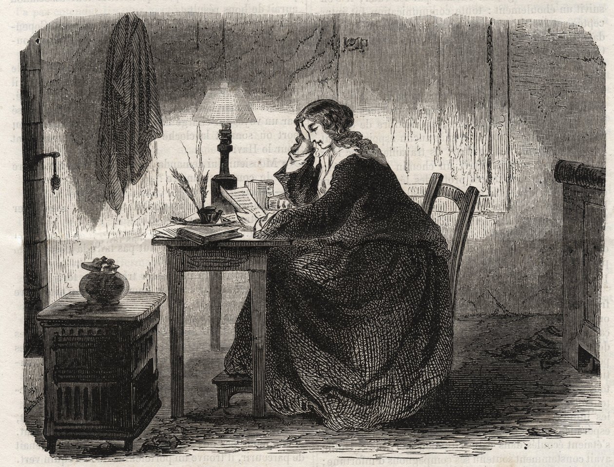 Portrét Sophie Germainové (1776-1831) francouzské matematičky (Portrét Marie-Sophie Germainové francouzské matematičky, fyziky a filozofky) - rytina 1860 - od Unknown artist
