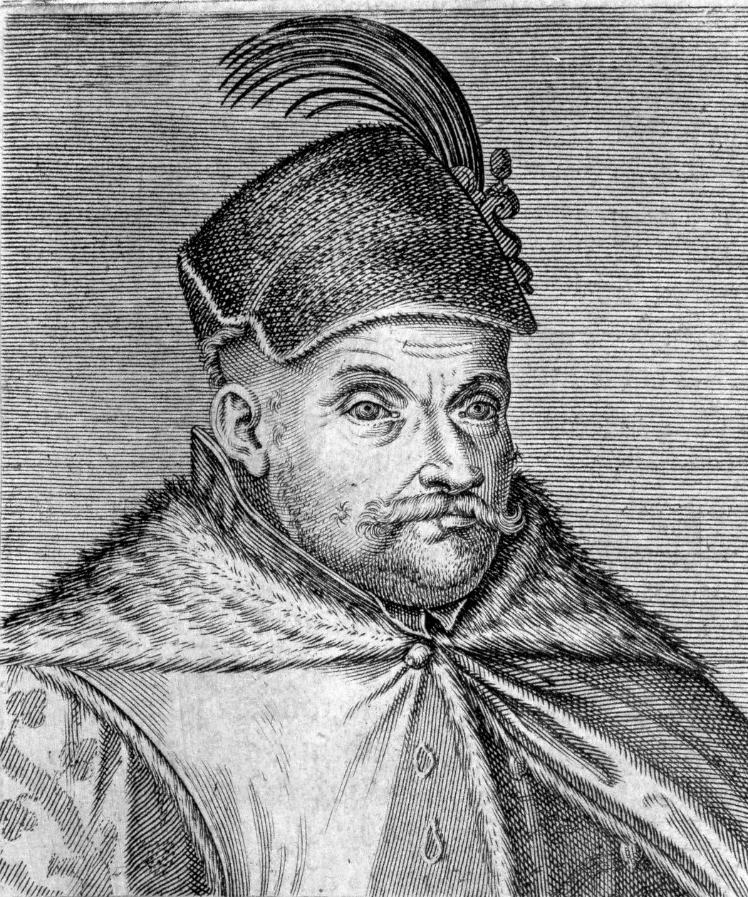 Portrét Štěpána I. Báthoryho (1533-1586), sedmihradského prince a polského krále. Rytina 16. století od Unknown artist