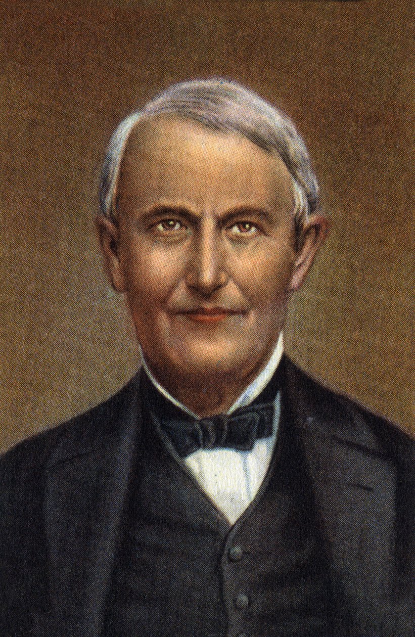 Portrét Thomase Alvy Edisona, amerického vědce a vynálezce. od Unknown Artist