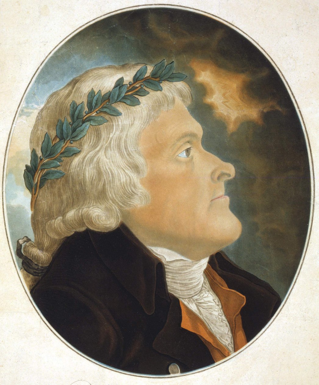 Portrét Thomase Jeffersona (1743 - 1826) amerického politického spisovatele a státníka, který nakreslil jeho přítel Tadée Kosciusko a vyryl pan Sokolnicki. Gravírování sd. 19. století. od Unknown artist