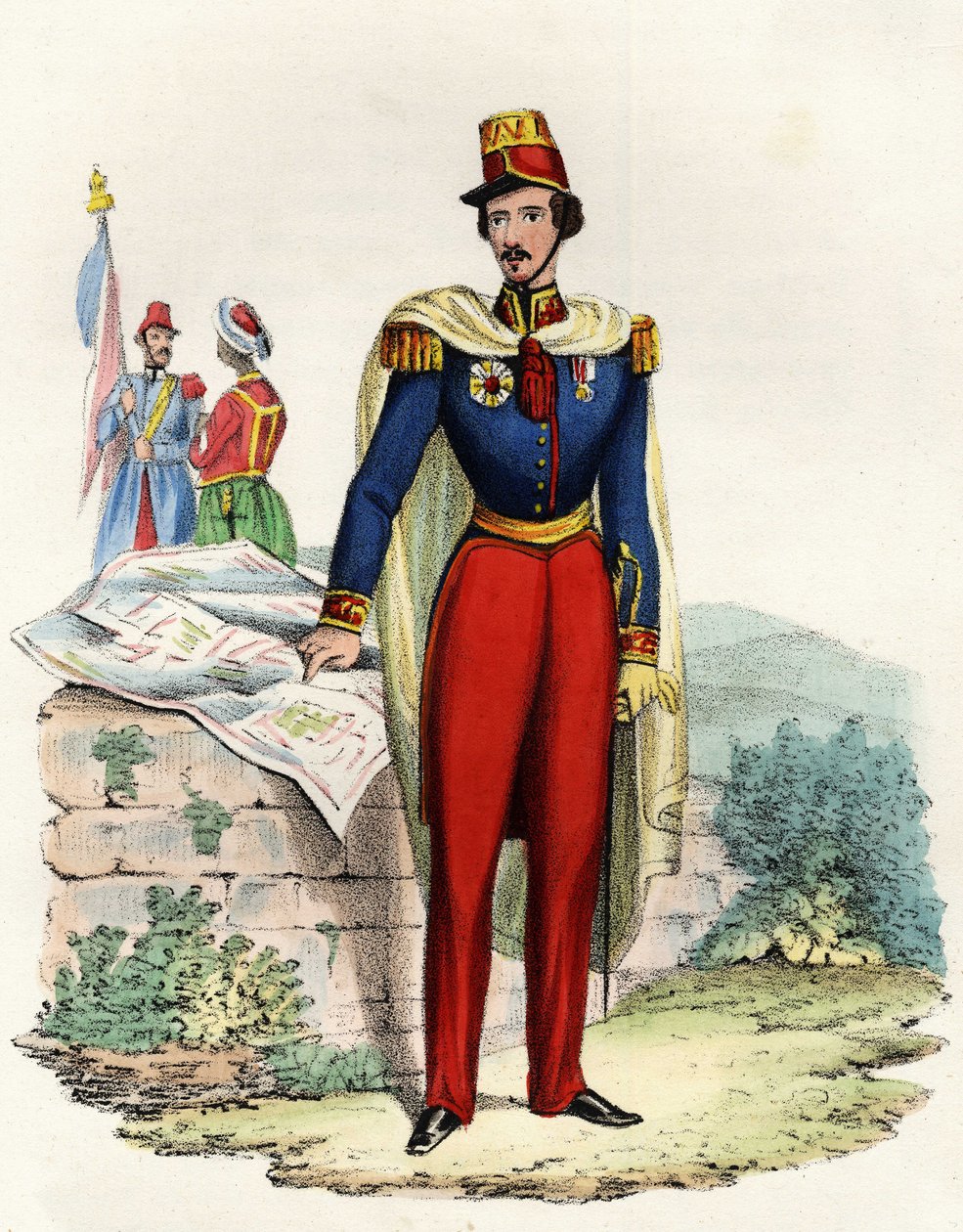 Portrét Thomase Roberta Bugeauda (1784-1849), vévody z Isly, maršála Francie. V “” Storia d