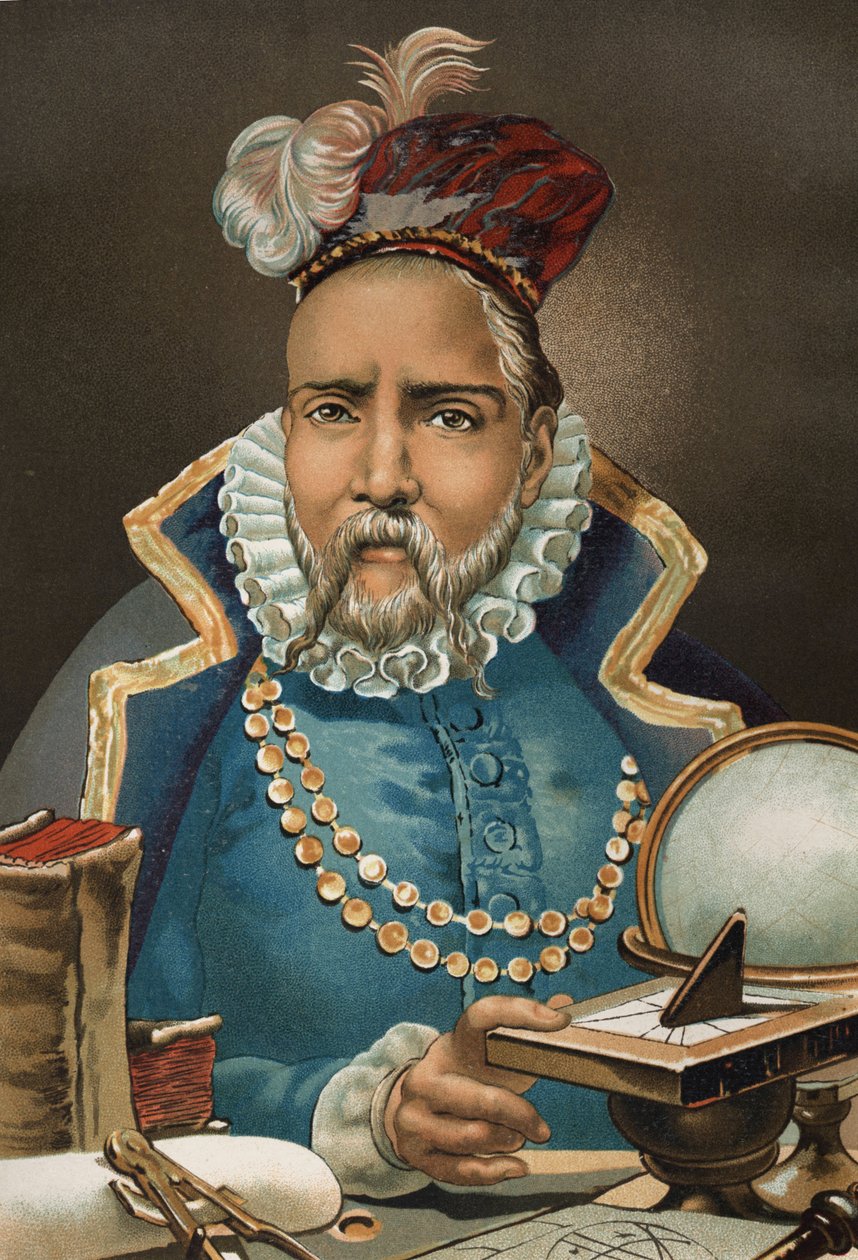 Portrét Tycho Brahe. Dánský astronom a astrolog (nyní Švédsko od Unknown artist