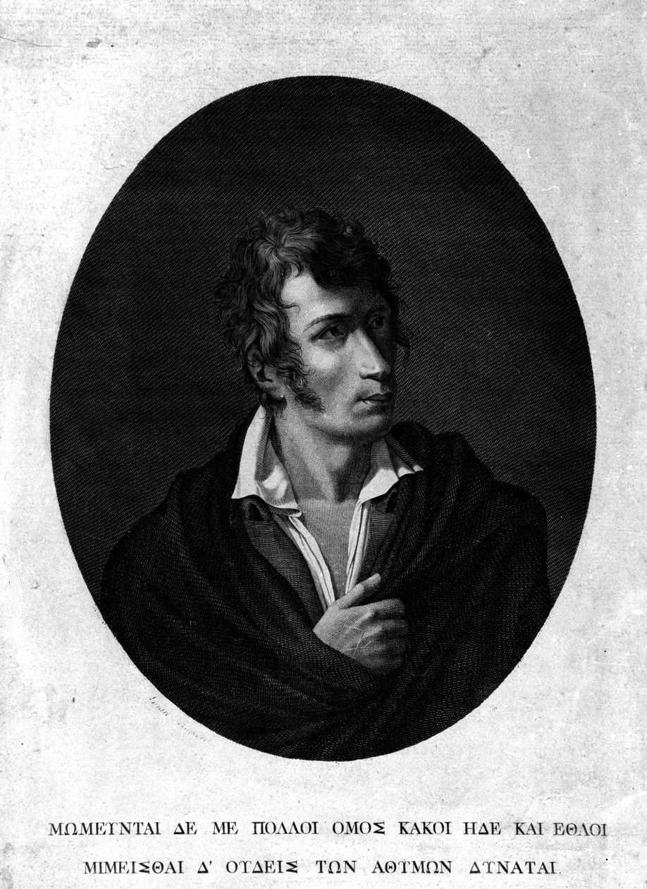 Portrét Ugo Foscolo (1778 - 1827). od Unknown artist