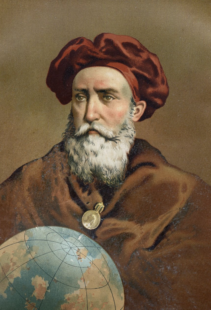 Portrét Vasco de Gama. Portugalský mořeplavec (Sines, Alentejo, asi 1469 v Cochin, Indie od Unknown artist