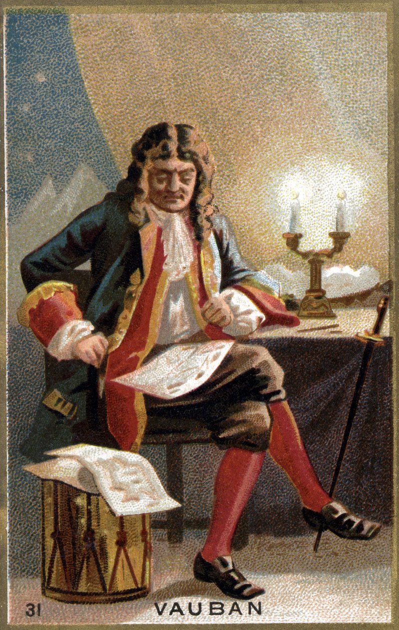 Portrét Vaubana (1633 - 1707). (Sébastien Le Prestre de Vauban) Francouzský maršál a vojenský inženýr. Chromolitografie 19. století. od Unknown artist