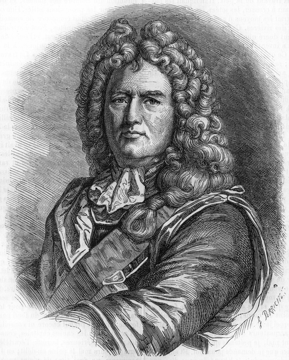 Portrét Vaubana (1633 - 1707). (Sébastien Le Prestre de Vauban) Francouzský maršál a vojenský inženýr od Unknown artist