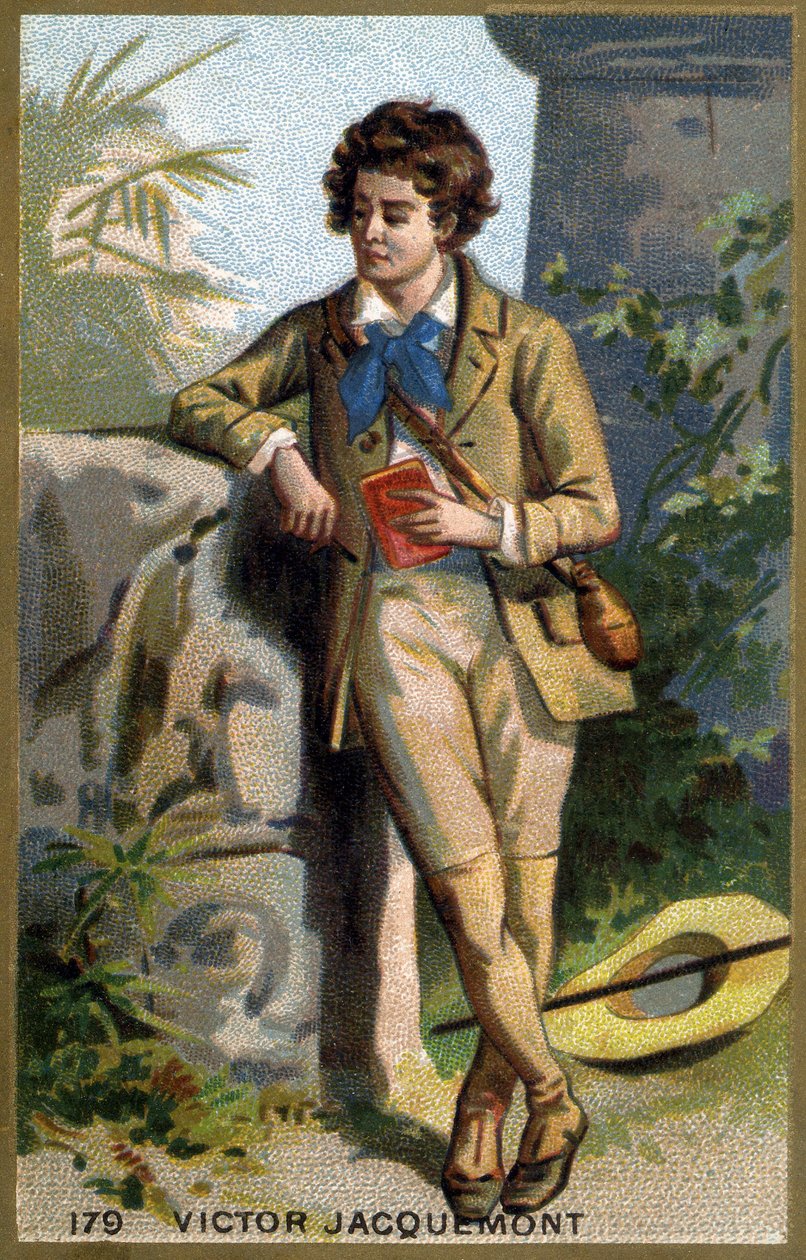 Portrét Victora Jacquemonta (1801 - 1832), francouzského botanika a cestovatele. Chromolitografie 19. století. od Unknown artist