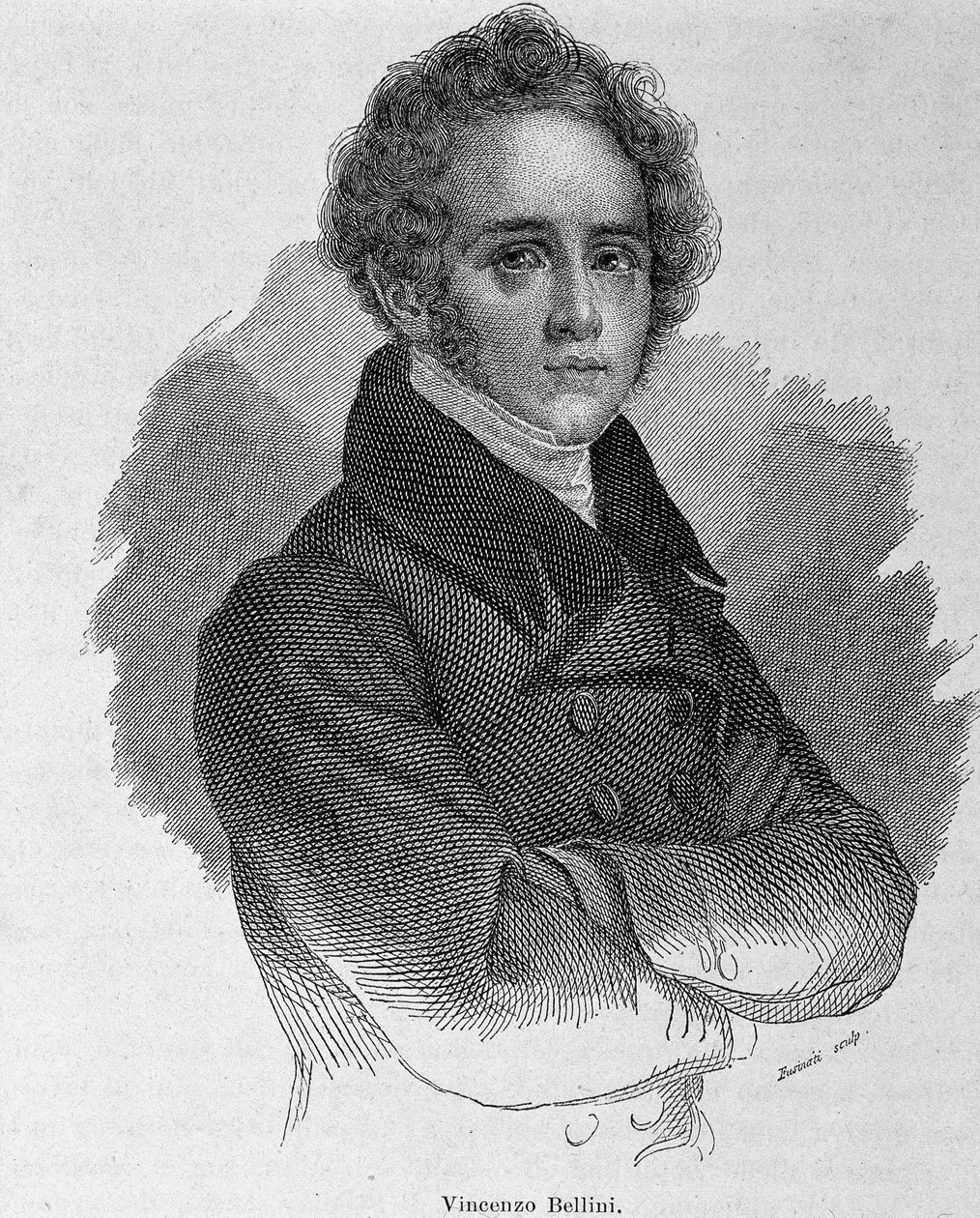 Portrét Vincenza Belliniho (1801 - 1835), italského skladatele. od Unknown artist