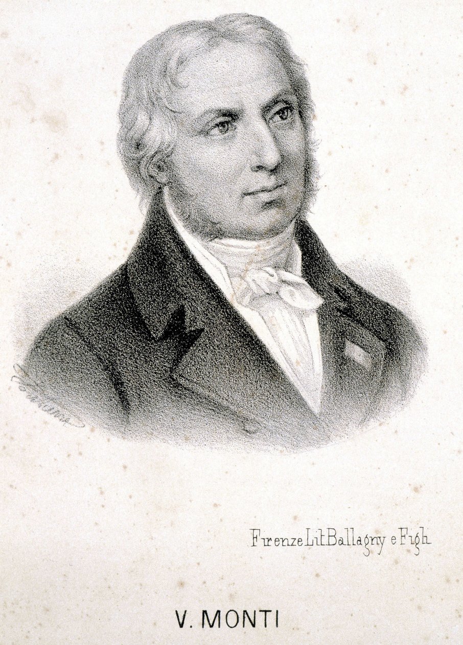 Portrét Vincenza Montiho (1754 - 1828), italský básník, rytina 19. stol. od Unknown artist