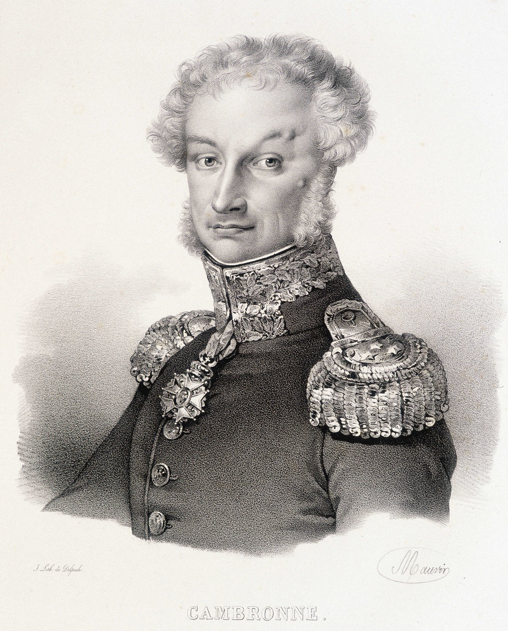 Portrét vikomta Pierre Jacques Etienne Cambronne, francouzský generál (1770-1842). od Unknown artist