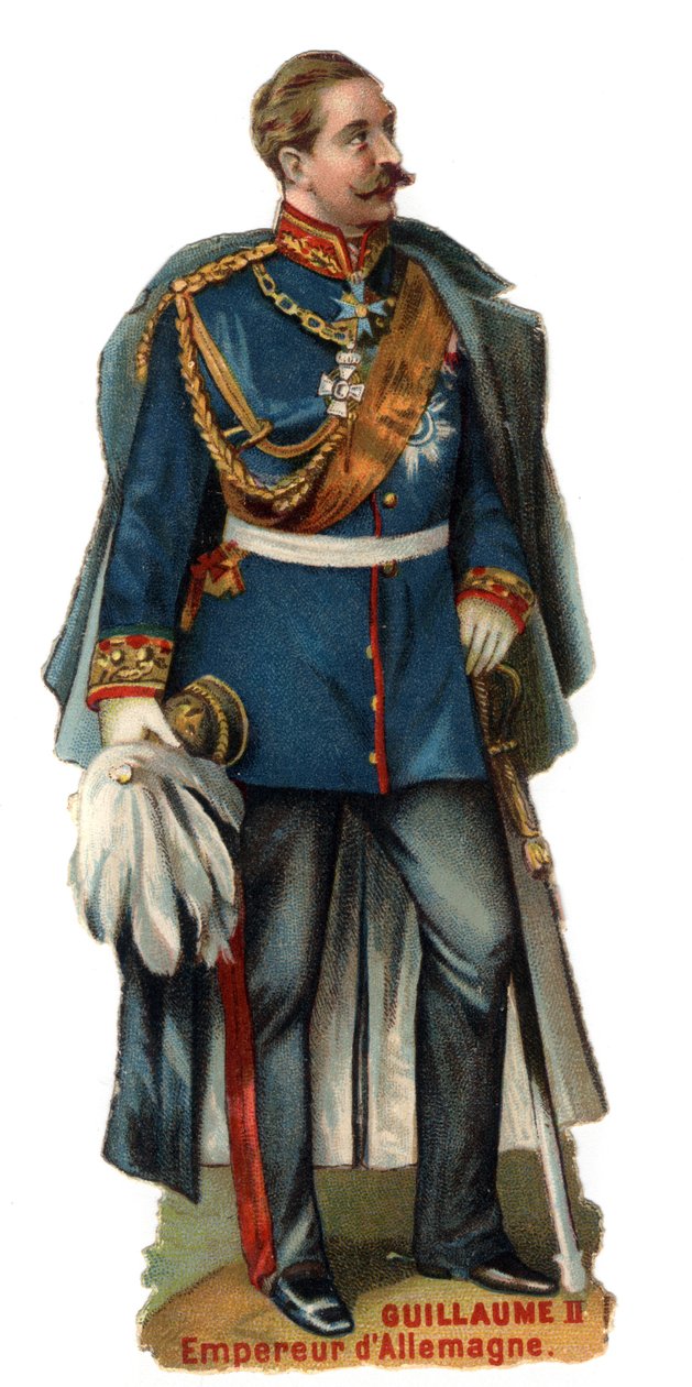 Portrét německého císaře Viléma II (1859-1941). Pozdní chromolitografie 19. století. Soukromá sbírka od Unknown artist