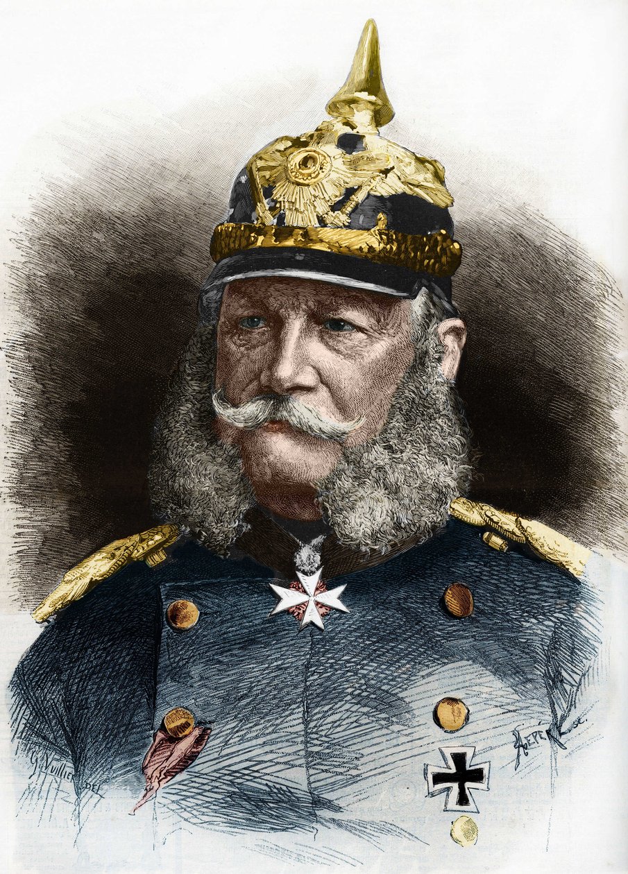 Portrét Viléma I. (1797-1888), pruského krále a německého císaře. Rytina z konce 19. století. od Unknown artist
