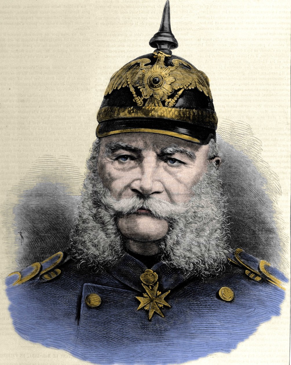 Portrét Viléma I. (1797-1888), pruského krále a německého císaře. Rytina z konce 19. století. od Unknown artist