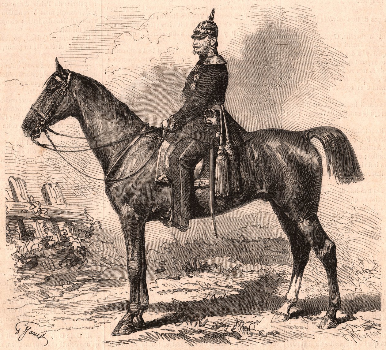 Portrét Viléma I. v uniformě na koni od Unknown
