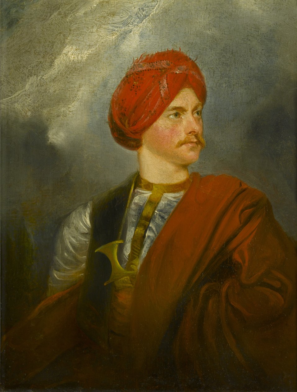Portrét muže v orientálním kostýmu, cca 1835-40 (olej na panelu) od Unknown artist