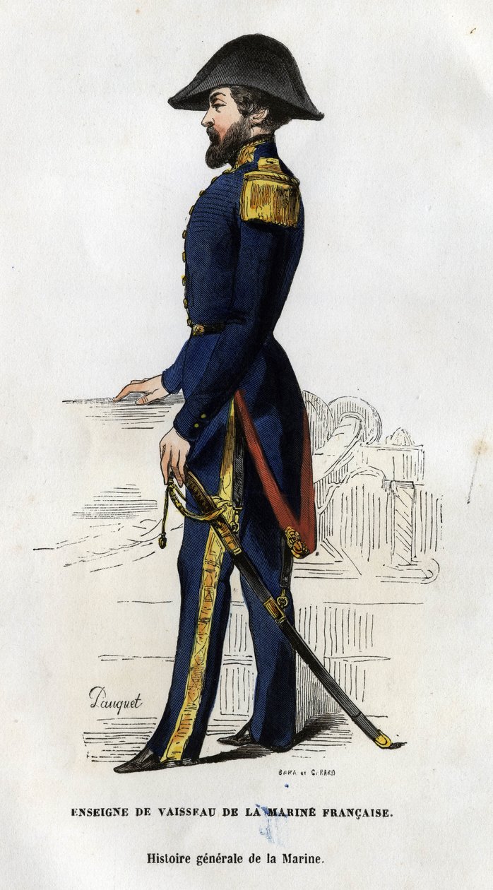 Portrét lodi znamení francouzského námořnictva. v „Obecné historii námořnictva“ od Van Tenaca od Unknown artist
