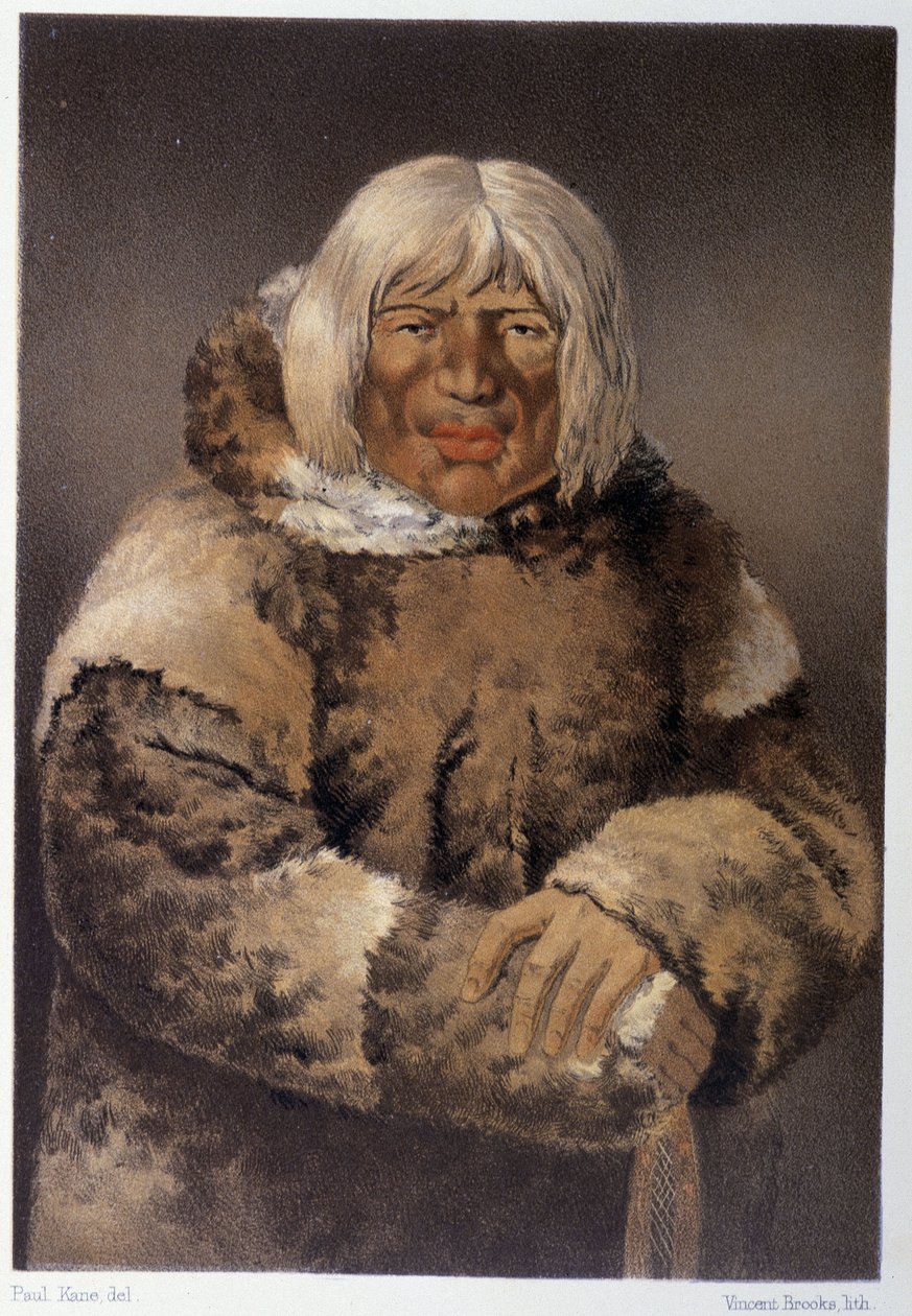 Portrét Eskymáka - v „“ Putování umělce mezi indiány Severní Ameriky““ od Paula Kanea, Longmans & Roberts, Londýn od Unknown artist