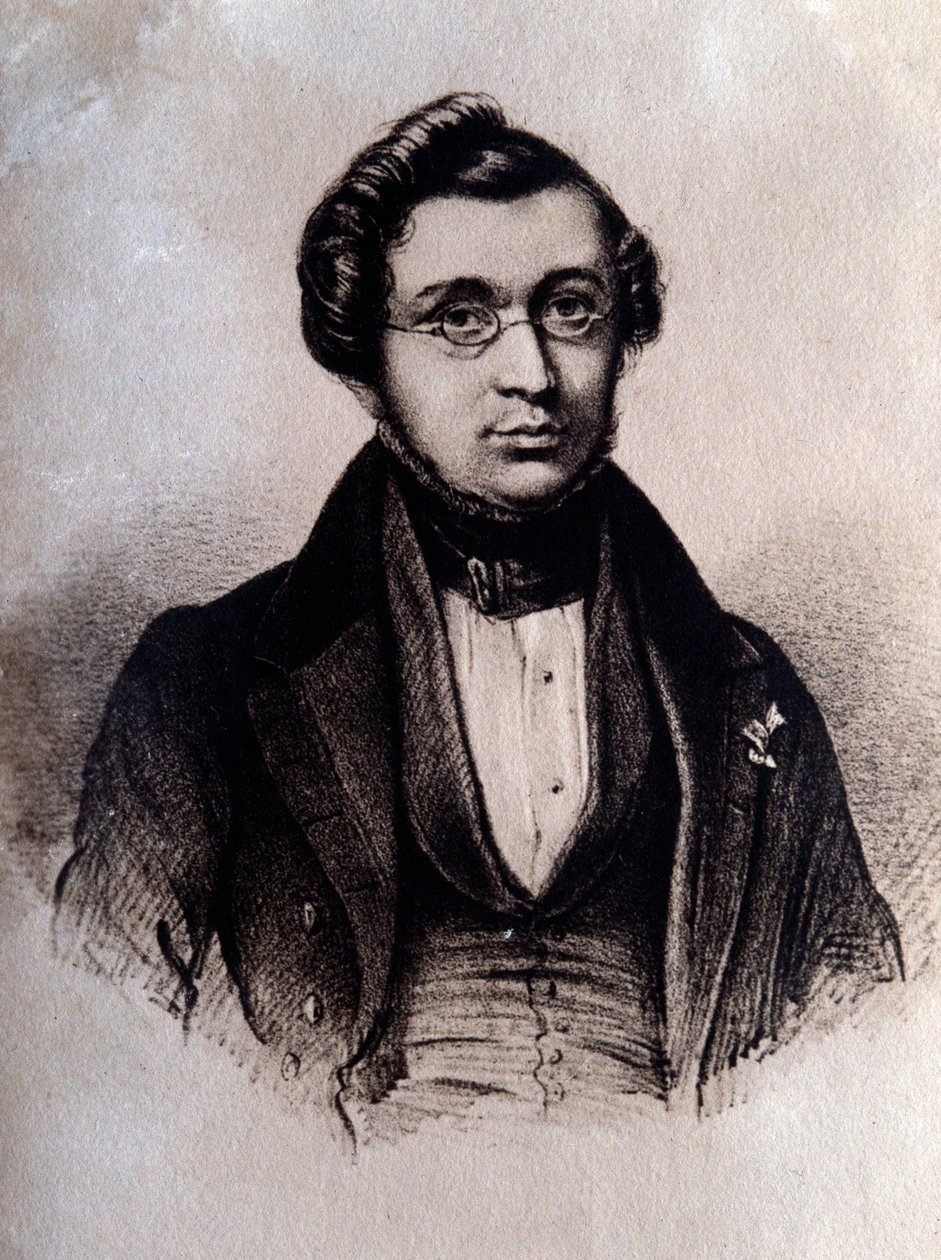 Portrét anglického skladatele Adolphe Adama (1803-1856) Rytina. Bologna 19. století, civilo museo bibliografico od Unknown artist