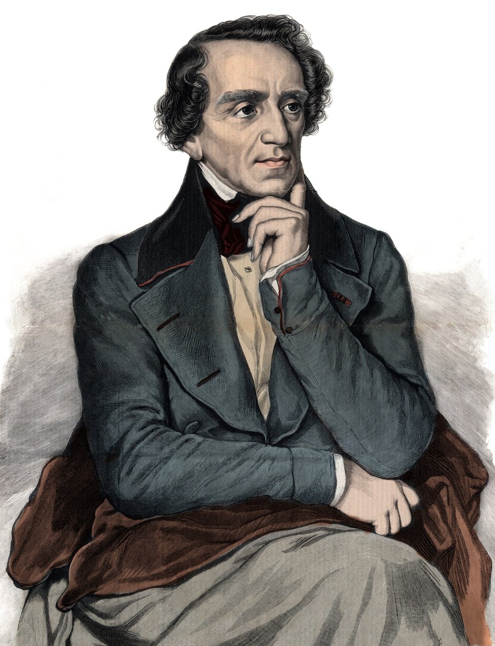 Portrét anglického operního skladatele Giacoma Meyerbeera (1791-1864) Rytina od Unknown artist