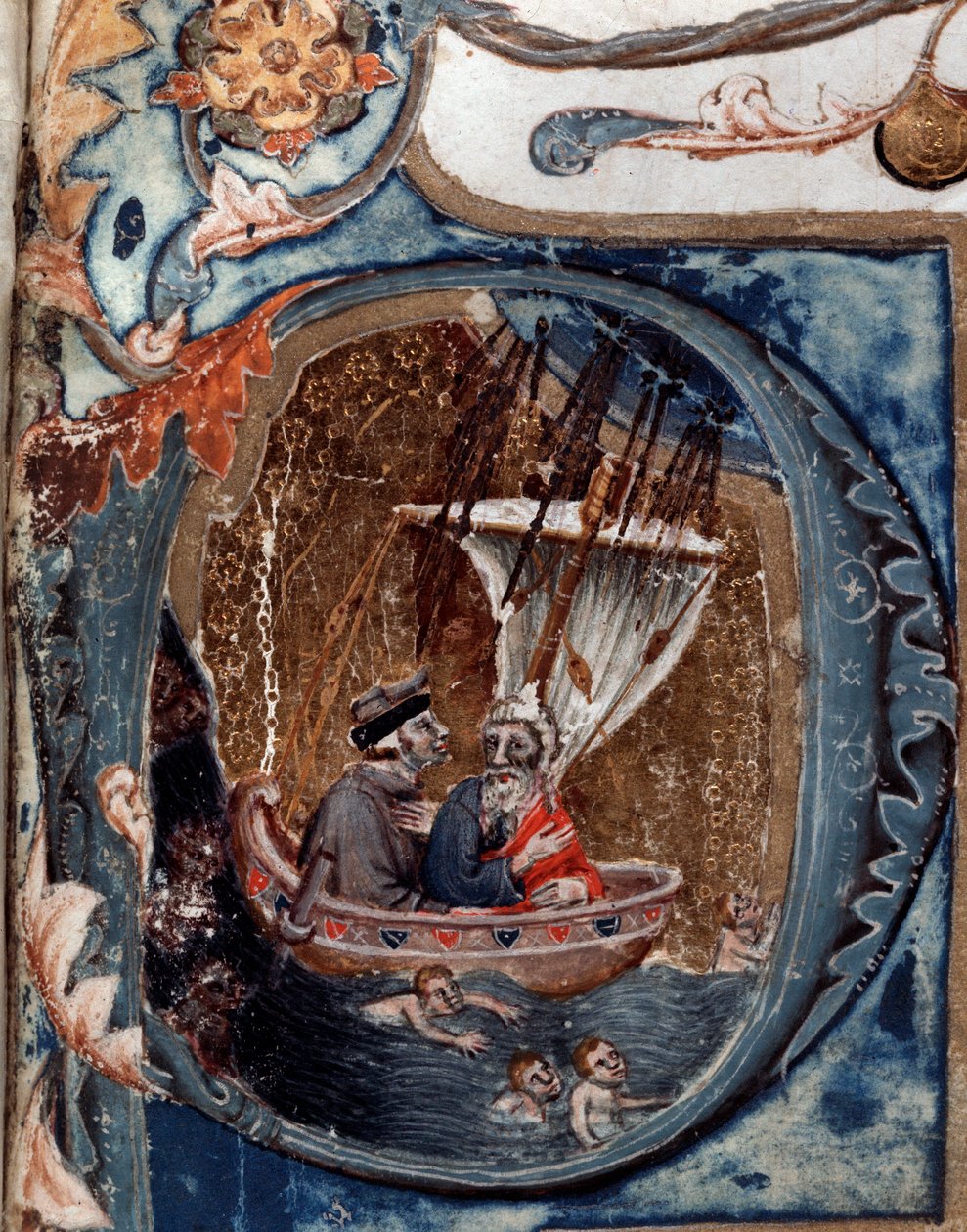Portrét italského básníka Dante Alighieriho na Charonově člunu - miniatura od Unknown artist