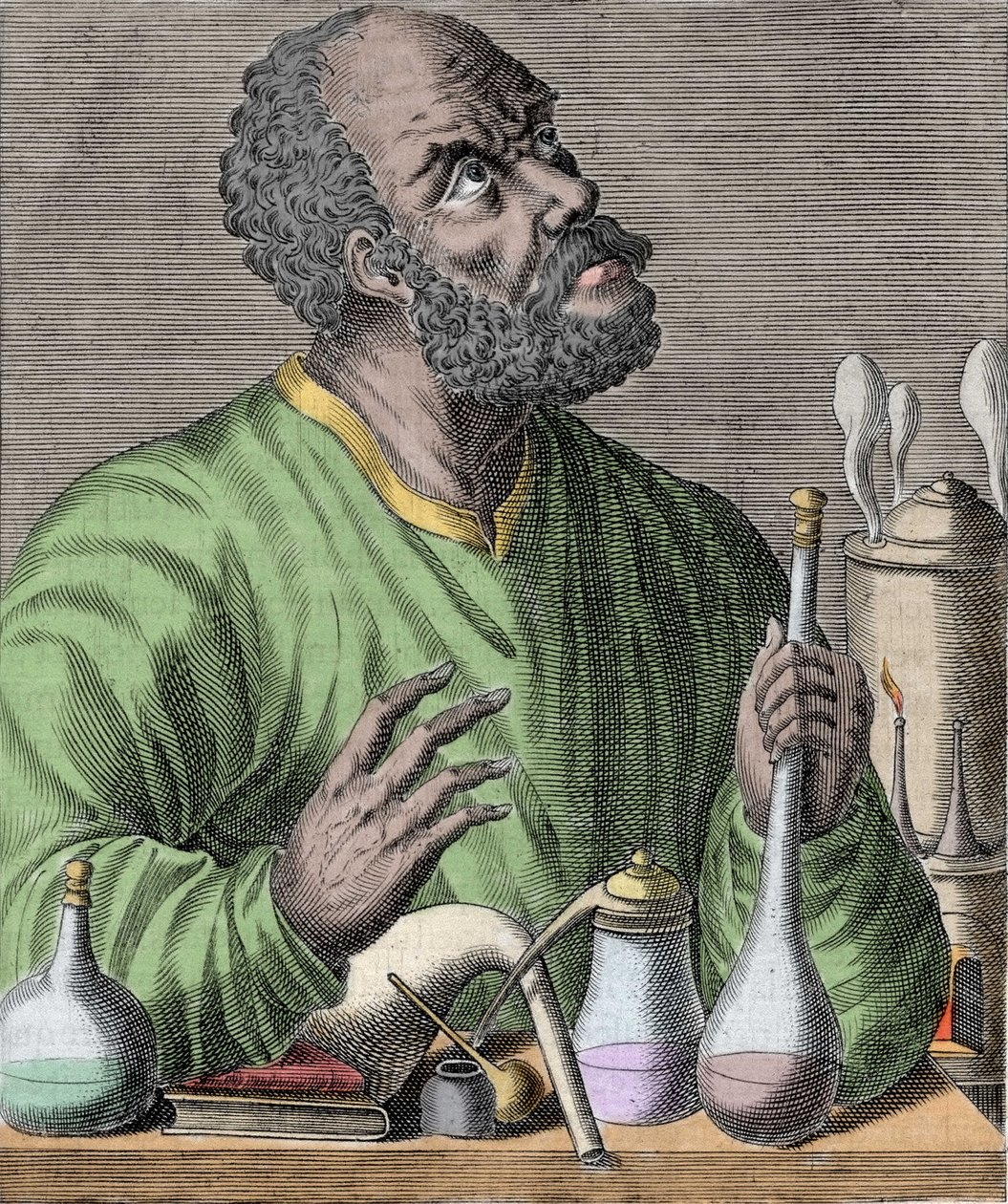 Portrét arabského chemika Jabera (Jabir Ibn Hayyan) Jabir Ibn Hayyan (621-6). od Unknown artist