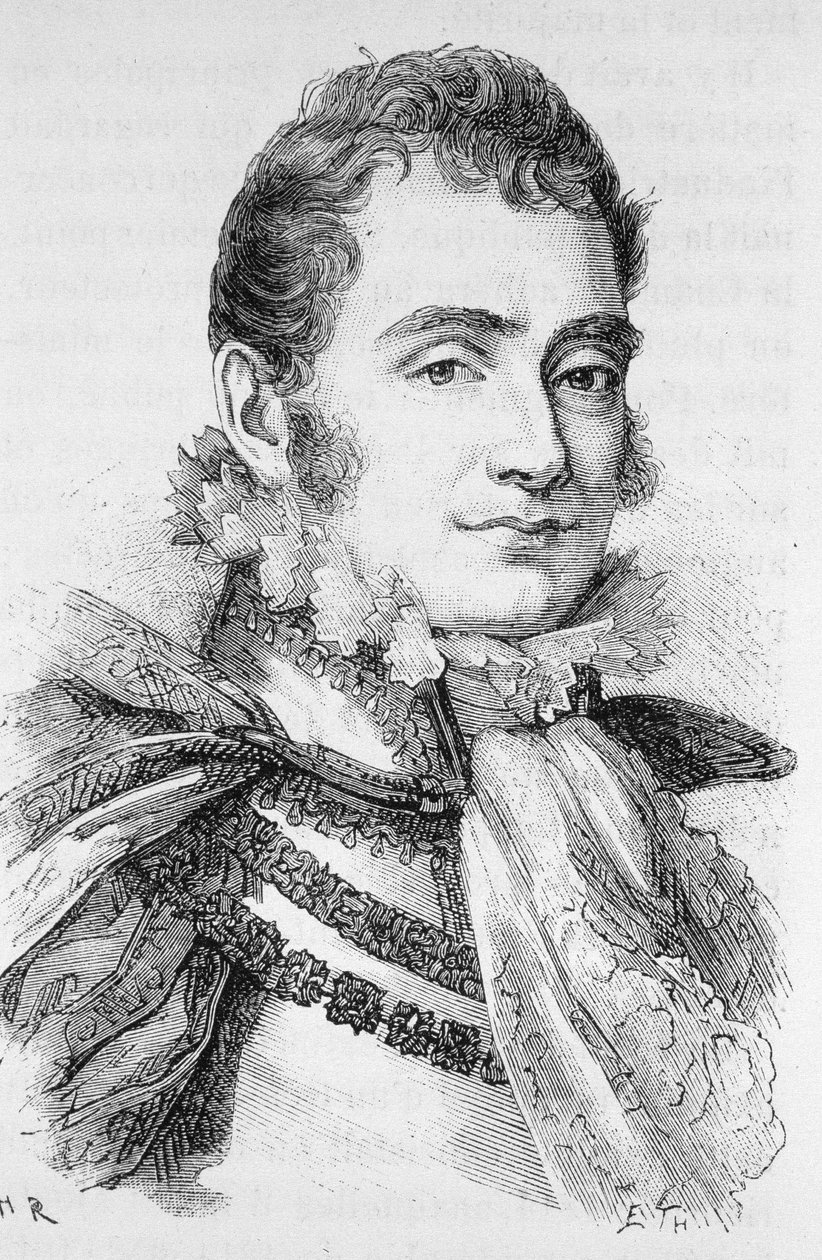 Portrét vévody z Berry (1778 - 1820). Rytina konce 19. století v „Histoire de France““ od H. Martina. od Unknown artist