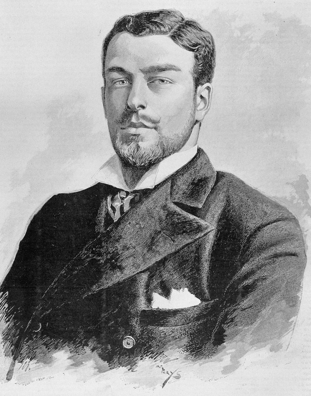 Portrét vévody z Orleansu. Rytina konce 19. století v „Histoire de France““ od H. Martina. od Unknown artist