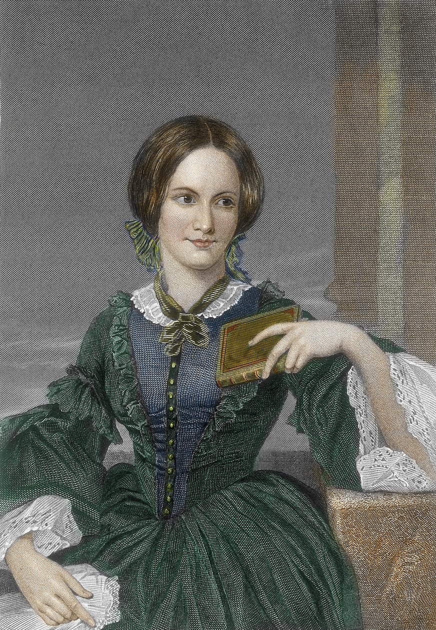 Portrét anglické spisovatelky Charlotte Bronteové (1816-1855) (Portrét anglické spisovatelky Charlotte Bronteové) Rytina 19. století Soukromá sbírka od Unknown artist