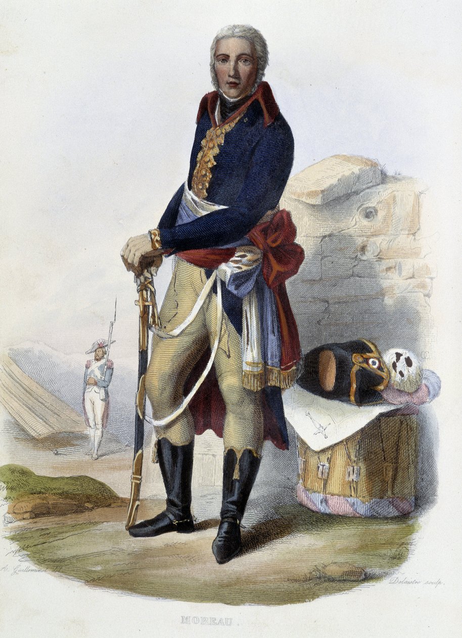 Portrét francouzského generála Jeana Victora (Jean-Victor) Moreau (1763-1813) - v „“Le Plutarque francais““, Ed. Mennechet, Paříž od Unknown artist
