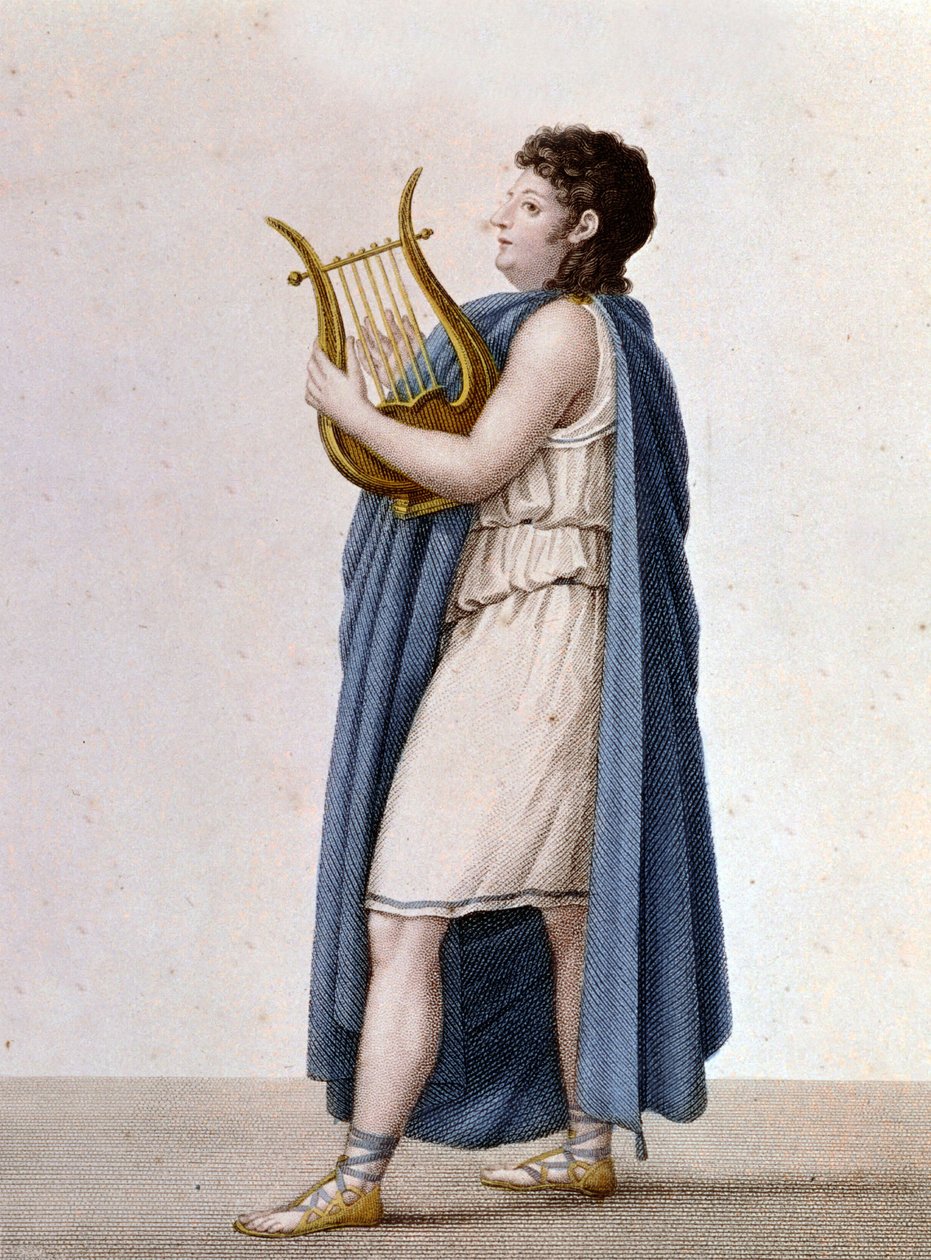 Portrét francouzského tenoristy Adolpha Nourrita (1802 - 1839) v roli Orfea ve stejnojmenném díle Christofa Glcka. od Unknown artist