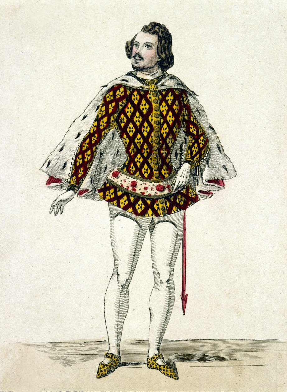 Portrét francouzského tenoristy Gilberta-Louise Dupreze (1806 - 1896) v roli Fernanda ve třetím dějství Donizettiho La Favorite v Paříži. 1838. od Unknown artist