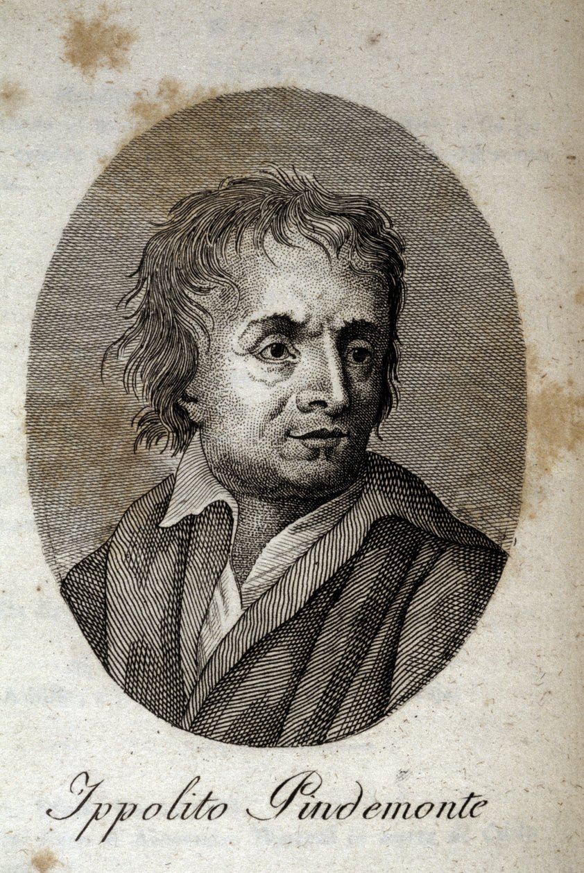 Portrét italského básníka Ippolita Pindemonte (1753-1828), přítele básníka a italského dramatika Ugo Foscolo (1778-1827) Rytina 19. stol. od Unknown artist