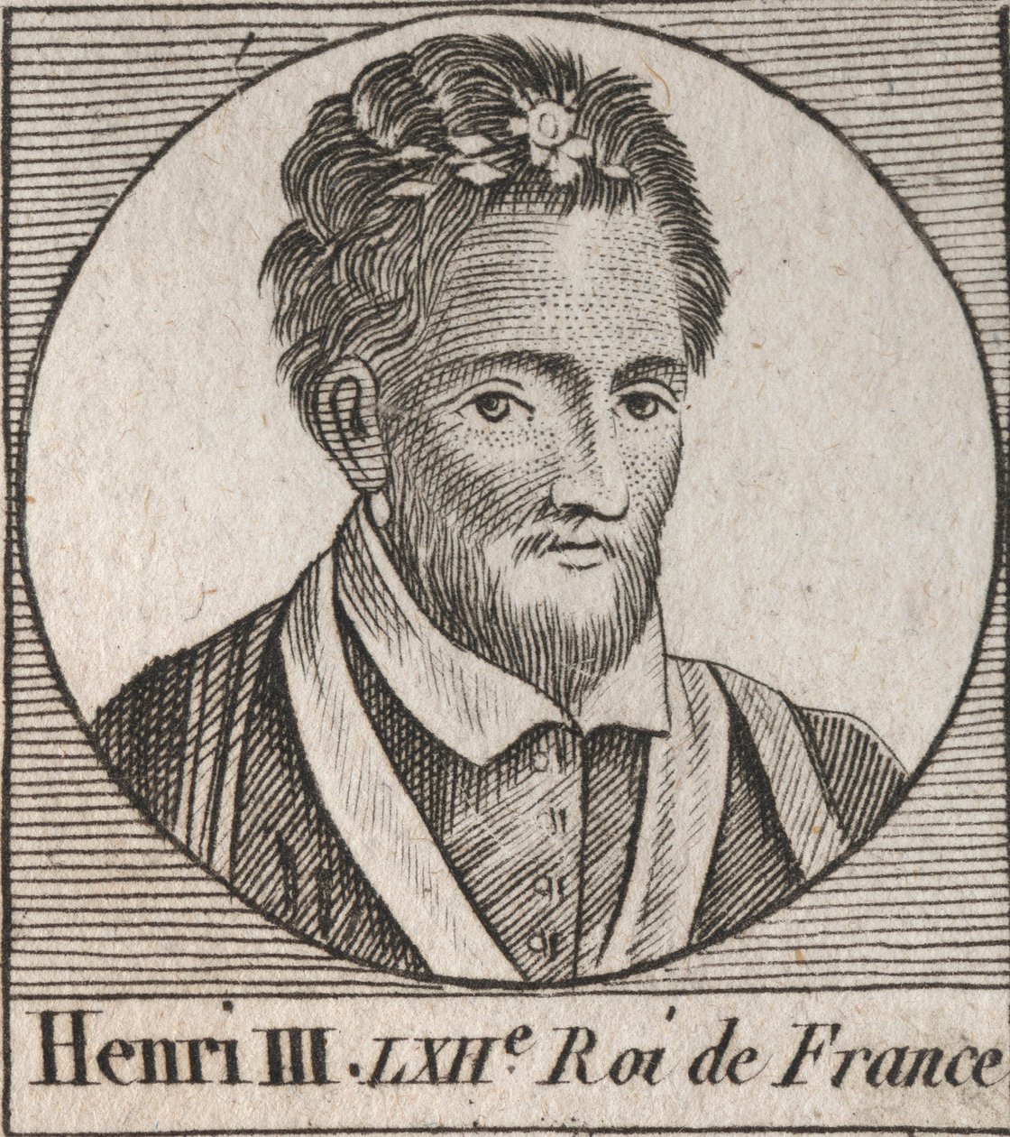 Portrét francouzského krále Jindřicha III. (1551-1589) - Portrét francouzského krále Jindřicha III. (1551-89) - rytina z „Instruction sur l