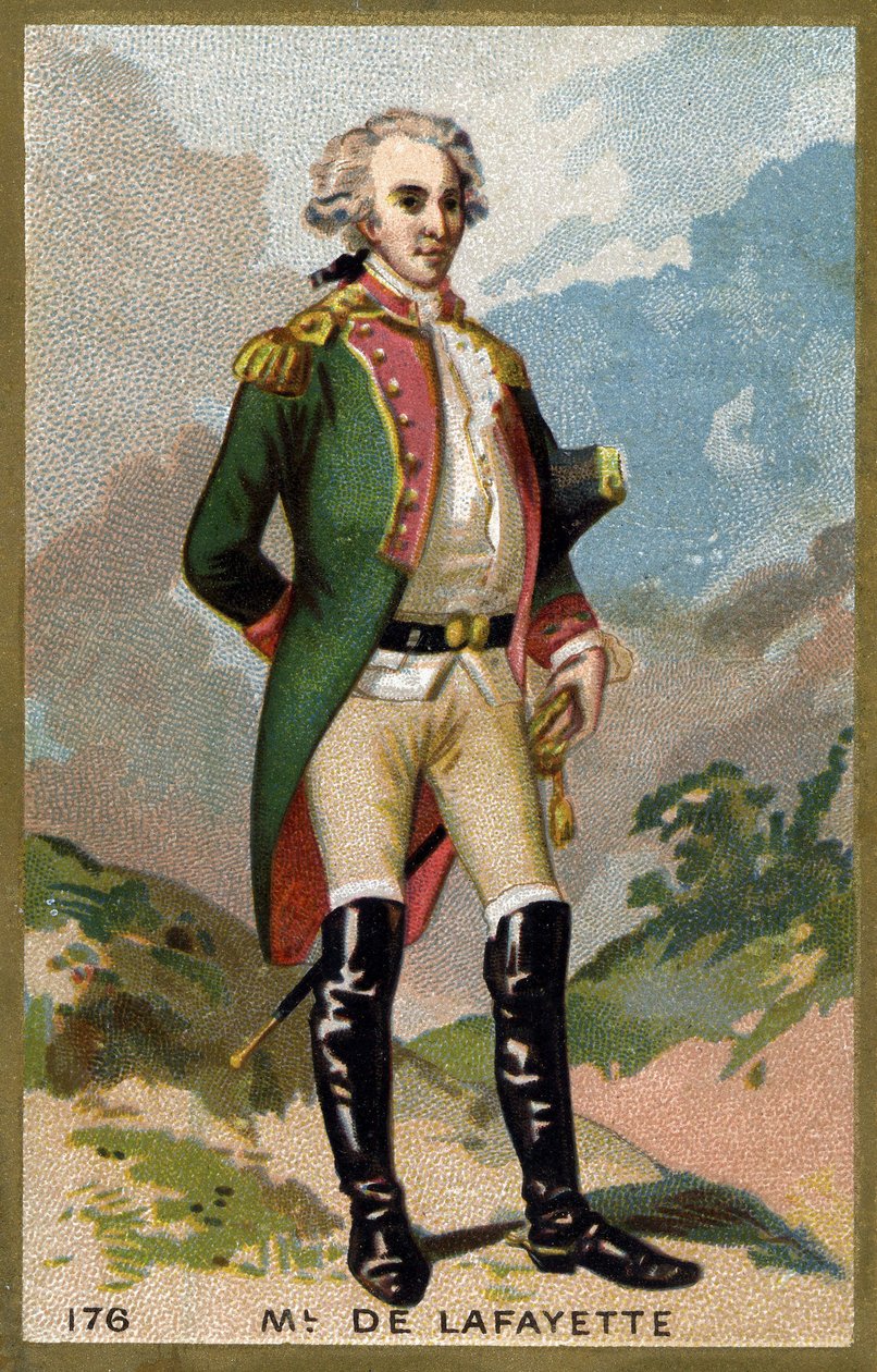 Portrét markýze de Lafayette (Lafayette) (1757 - 1834). Chromolitografie konce 19. století. od Unknown artist
