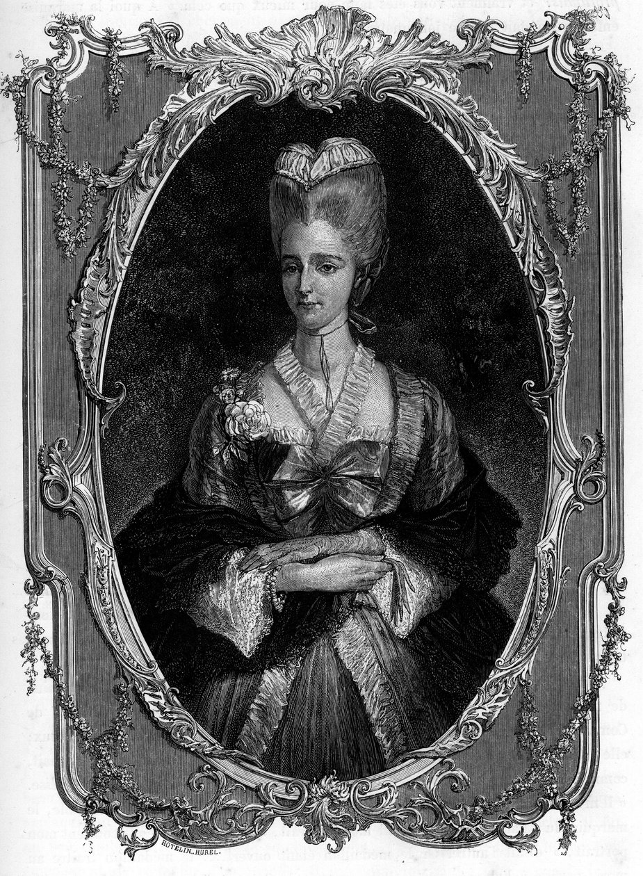 Portrét markýzy z Boufflers Marie Francoise Catherine de Beauvau Craon (1711-1787) – rytina z roku 1862 v „“The Queens of the World““ od našich prvních spisovatelů – Vydáno pod vedením JGD Armandauda od Unknown artist