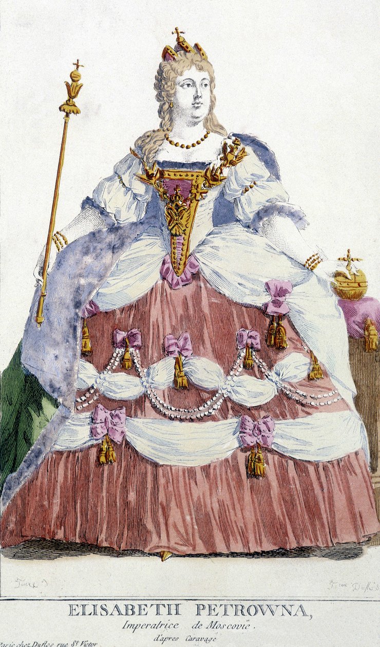 Portrét moskevské impressa Alžběty Petrowny (dcery Petra Velikého 1709-1761). Ilustrace 19. století. od Unknown artist