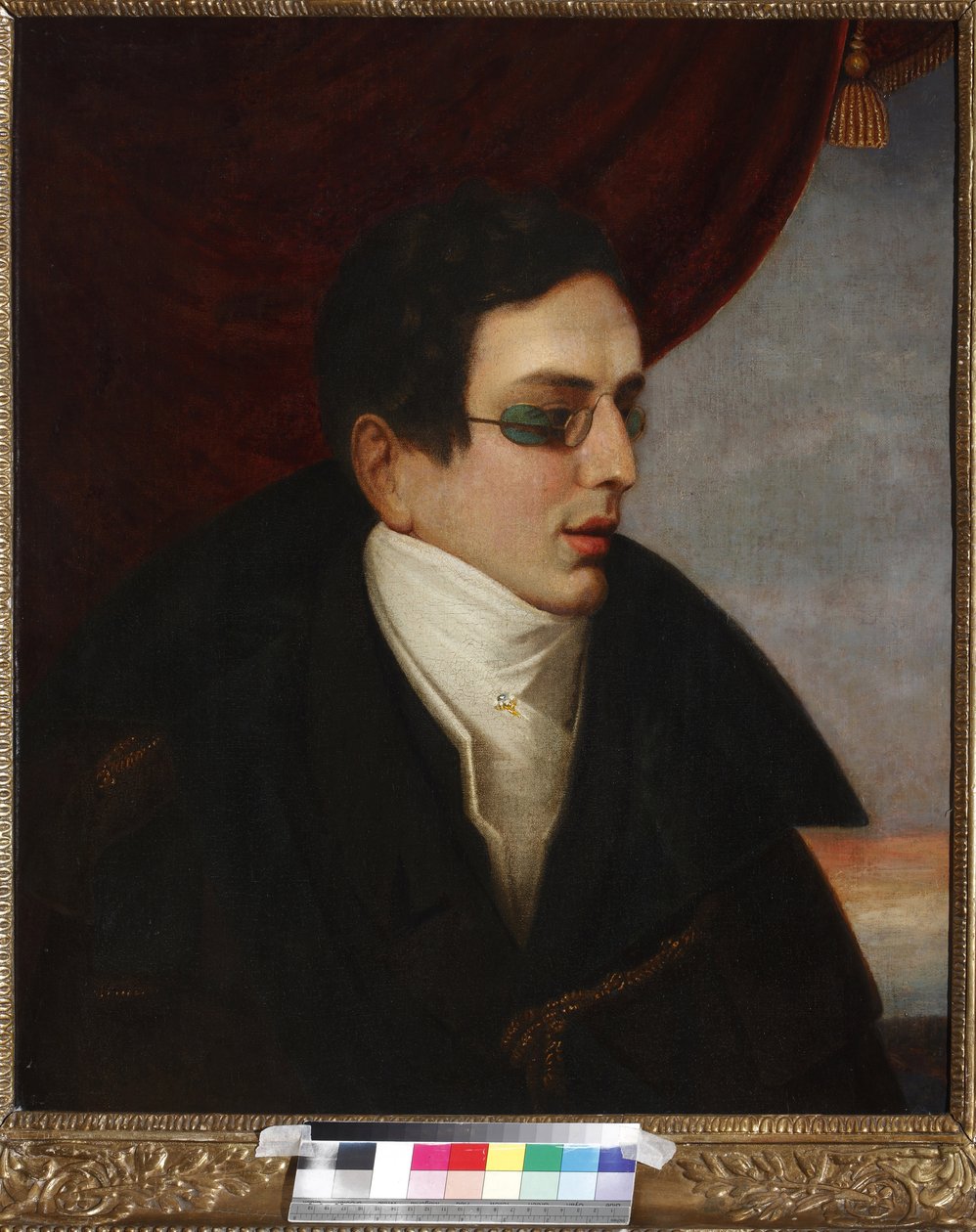 Portrét básníka Nikolaje (Nikolay) Gnedicha (1784-1833), Anonym. Olej na plátně, První polovina 19. stol., Státní ústřední literární muzeum, Moskva od Unknown artist