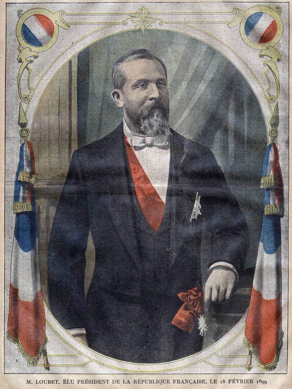 Portrét prezidenta Francouzské republiky Emila Loubeta (1838-1929) - rytina v le-pelerinu z roku 1899 od Unknown artist