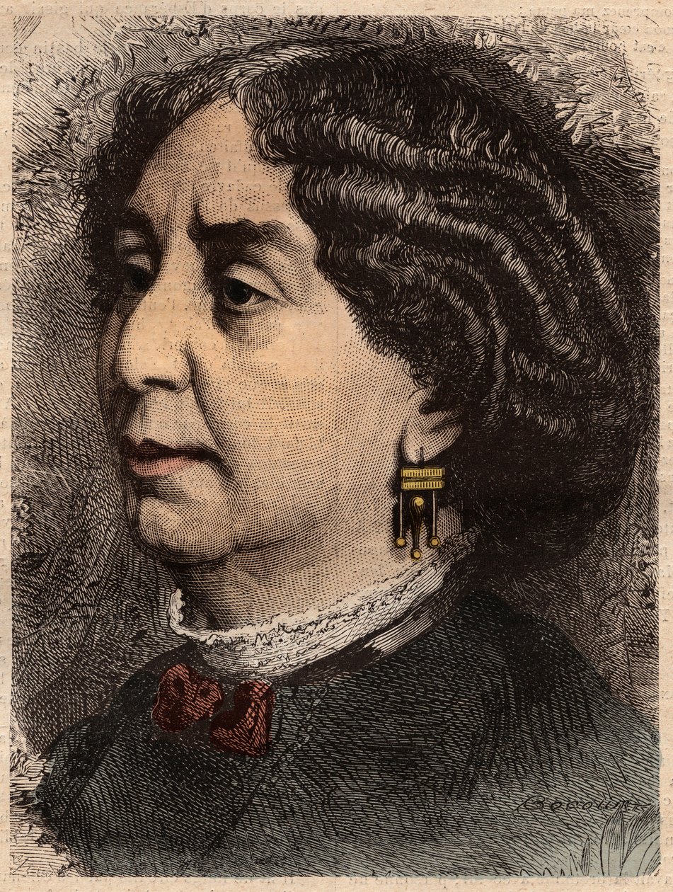 Portrét spisovatele George Sandové (1804-1876) Aurore Dupin, baronka Dudevant““ od Unknown artist