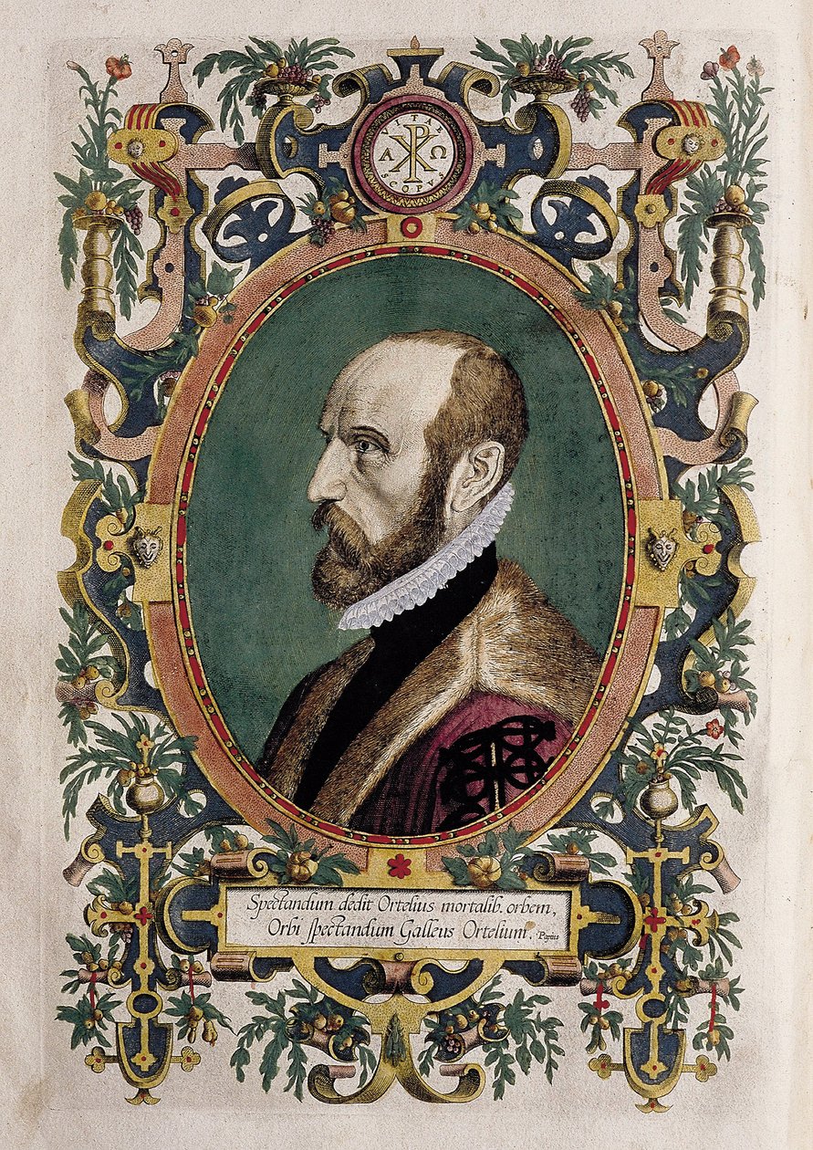 Portrét kartografa Abrahama Ortelia (barevná rytina) od Unknown artist