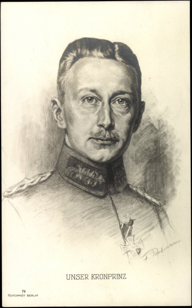 Portrét korunního prince Wilhelma von Prussia (kresba) od Unknown Artist