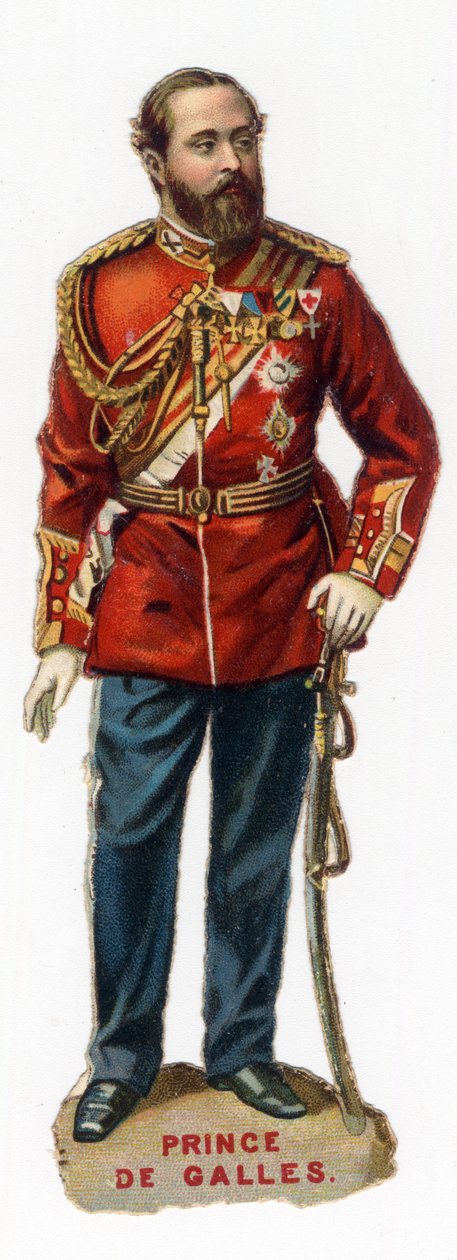 Portrét budoucího prince z Walesu Edwarda VII (Edward 7), krále Velké Británie a Irska (1841-1910). Chromolitografie konce 19. století. Soukromá sbírka od Unknown artist