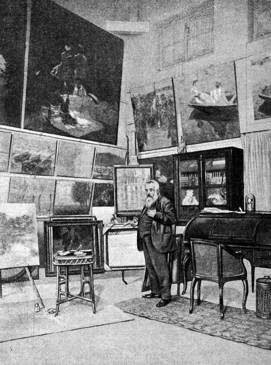 Portrét malíře Clauda Moneta (1840 - 1926) v jeho ateliéru. od Unknown artist