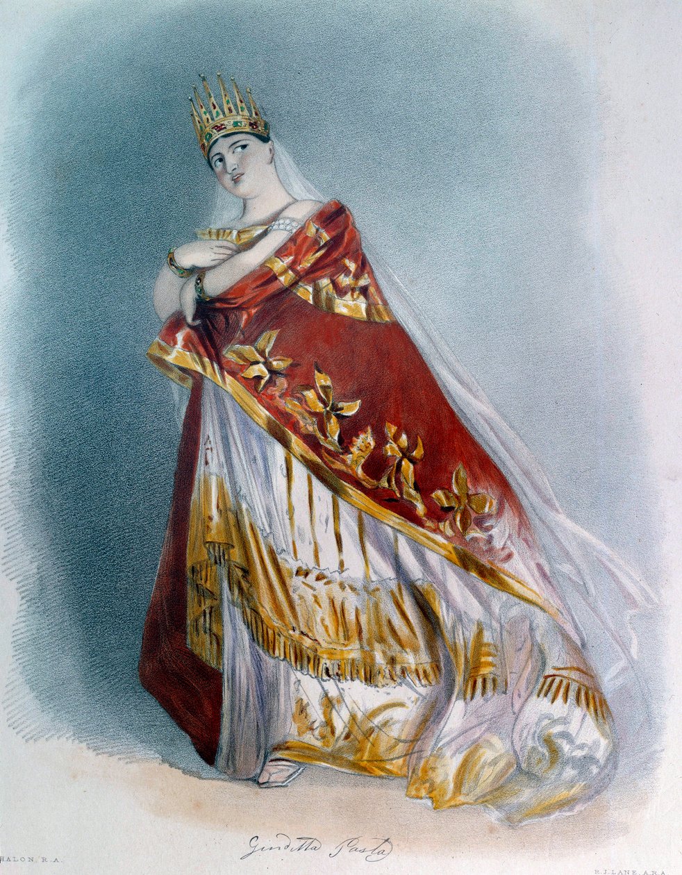 Portrét sopranistky Giuditty Pastaové (1797-1865) v operním kostýmu. 1837 Paříž, knihovna opery od Unknown artist
