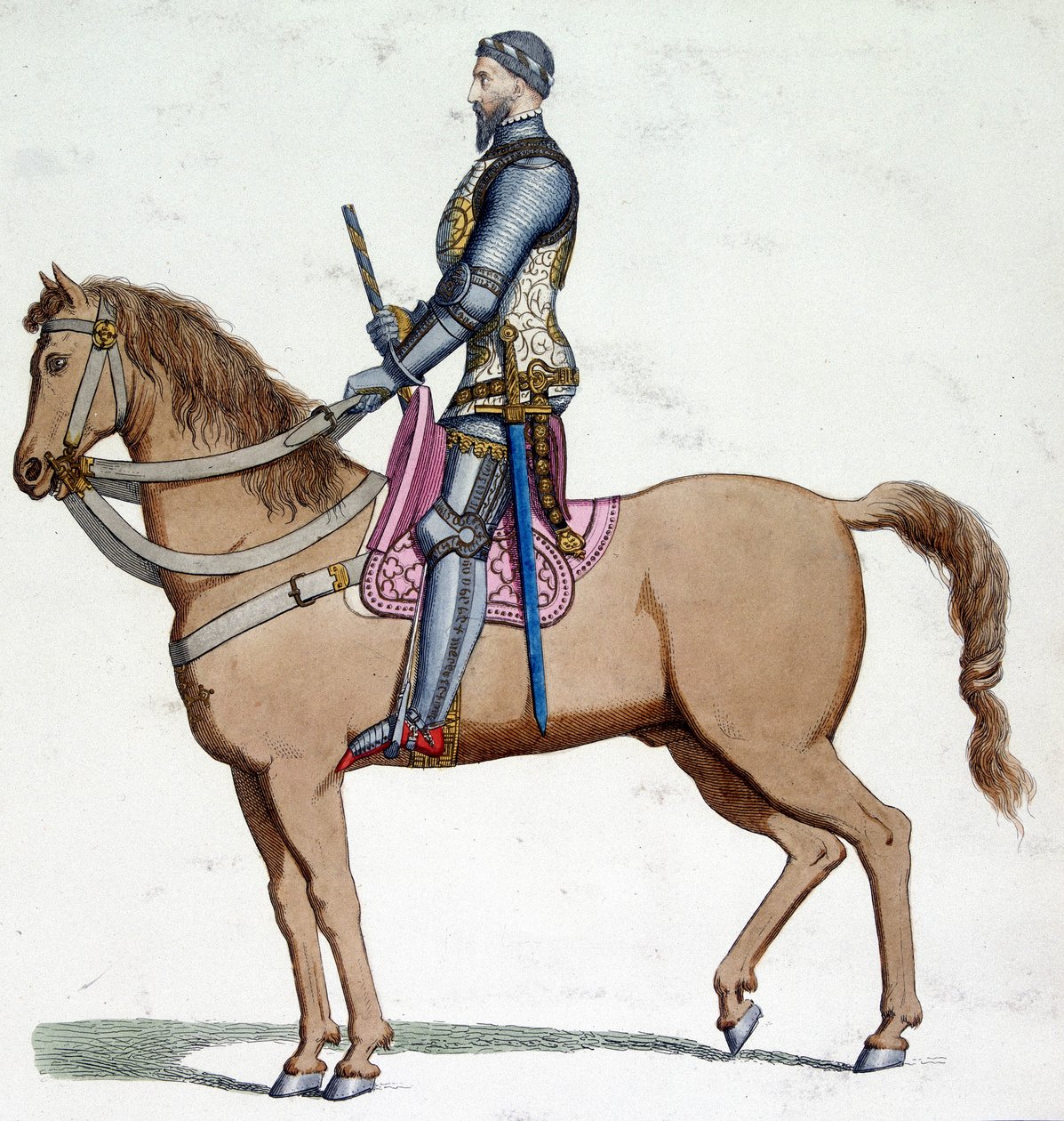 Portrét na koni Bernaba Viscontiho (1319-1385), pána z Milána. od Unknown artist