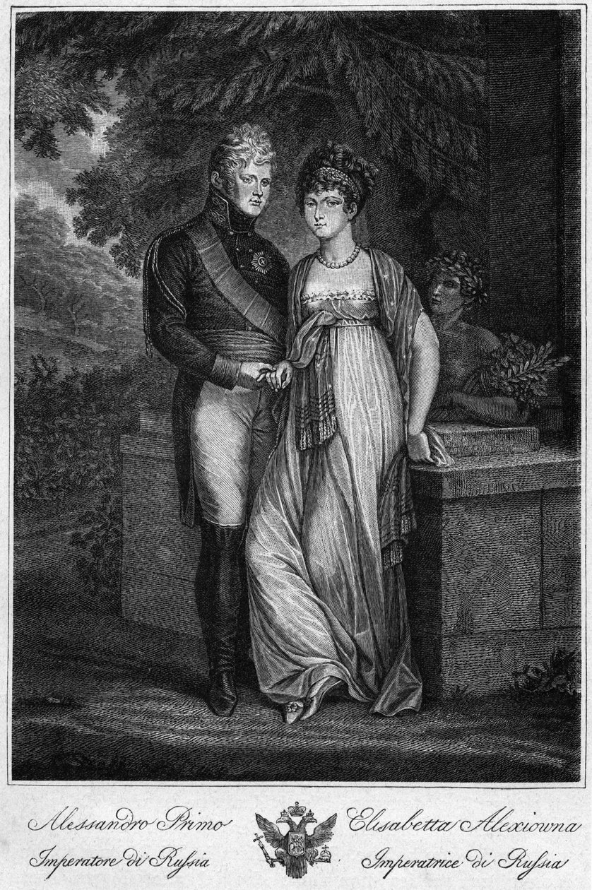 Portréty ruského císaře Alexandra I. (1777-1825) s manželkou (Alžběta Alexejevna, rozená princezna Louise Augusta Bádenská od Unknown artist