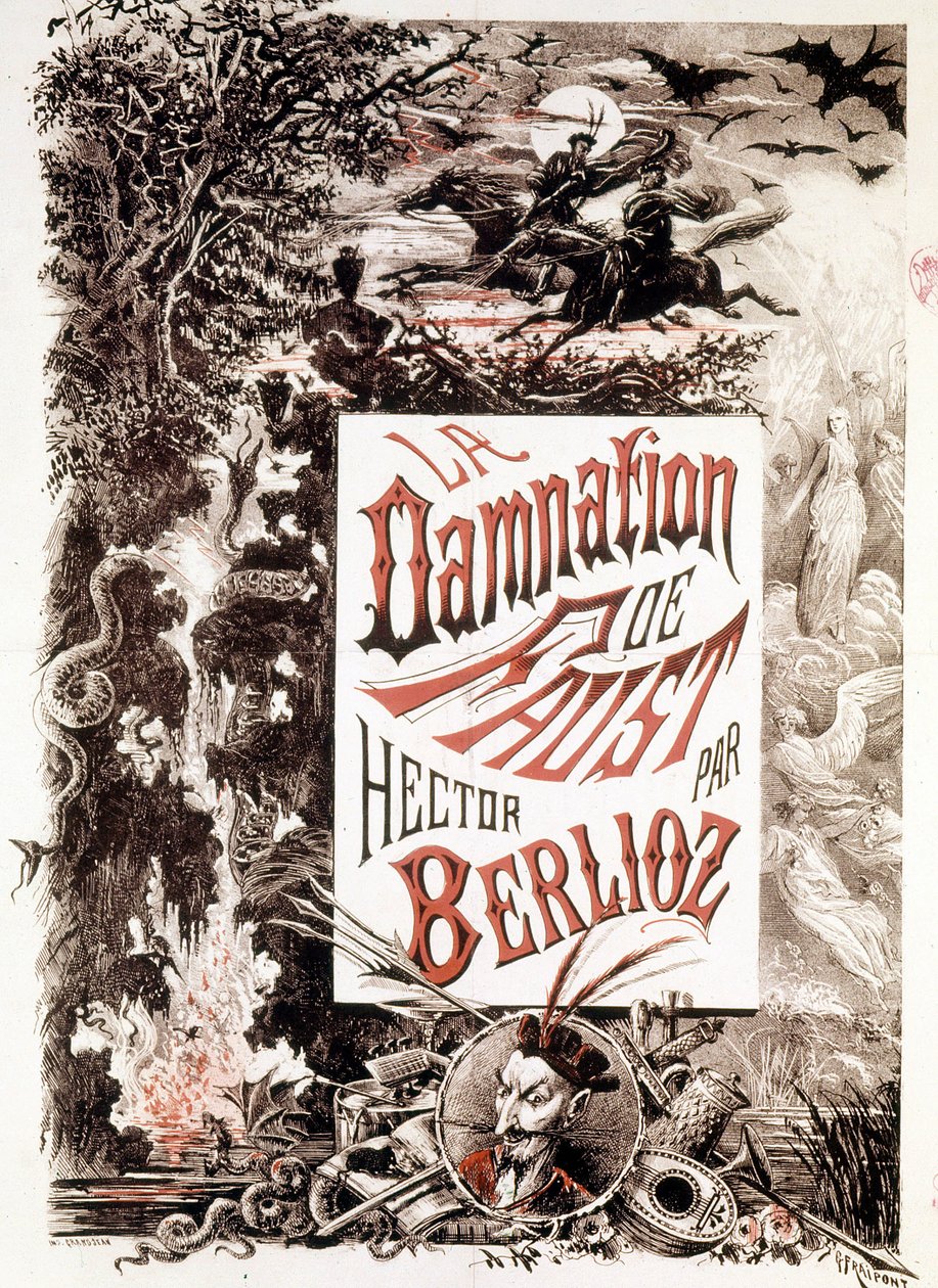 Plakát La Damnation de Faust od Hectora Berlioze. sd. konec 19. století. od Unknown artist